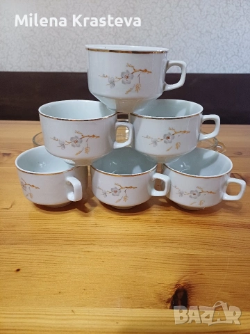 12 чаени чаши за  3 евро. Шест са порцелан произведен в България., снимка 2 - Чаши - 53165051