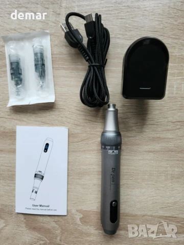 Dr.pen Микронидлинг писалка за дерма M7S Професионален комплект 12 патрона, 6 скорости, Type-C, снимка 11 - Други - 50457744