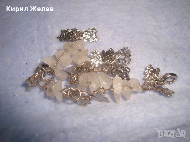 СРЕБРИСТА с ФИГУРАЛНИ ВИСУЛКИ ФИНА АРТ ЛЯТНА ГРИВНА с МЛЕЧЕН НАТУРАЛЕН КВАРЦ 9096, снимка 5 - Гривни - 37052559