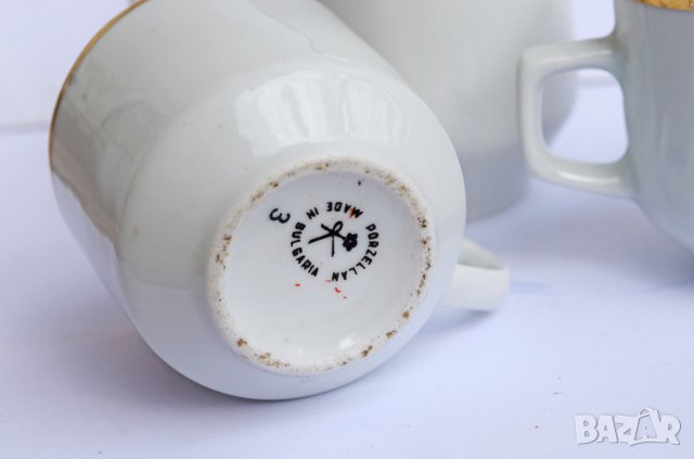 Стар български порцелан каничка латиера с две чашки, снимка 3 - Сервизи - 38341604