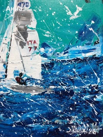 Авторска абстрактна картина, снимка 5 - Картини - 53601472