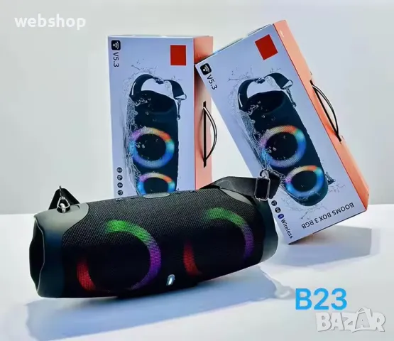 Мощна Преносима Тонколона BOOMS BOX 3, Li-ion, блутуут, USB, SD, RGB, 2x4", 40W, снимка 6 - Bluetooth тонколони - 49939245