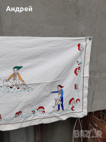 Старинен бродиран ковьор,покривка за стена #243, снимка 4 - Антикварни и старинни предмети - 44857746