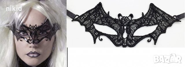 14 домино Прилеп черна маска дантела за лице очи маскарад парти бал