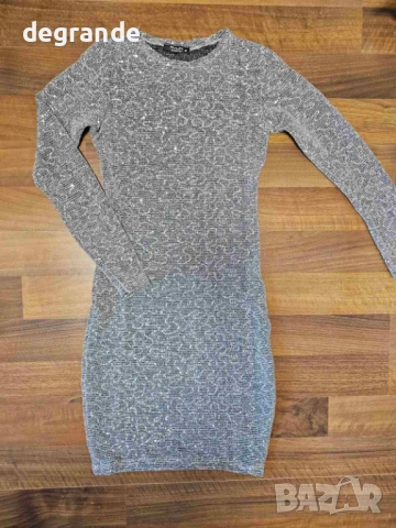 Дамска рокля с блестящ ефект Плетиво