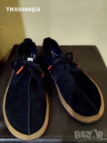 Мъжки мокасини от естествен велур с калчуковова подметка на Clarks, снимка 4 - Маратонки - 52915052