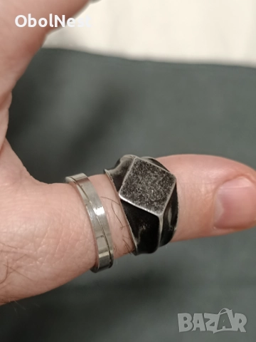 Комплект мъжки пръстени - сребро 925, титан и неръждаема стомана, снимка 9 - Пръстени - 52367470