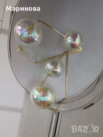 Обеци 'Кристални топки' , снимка 2 - Обеци - 32690980