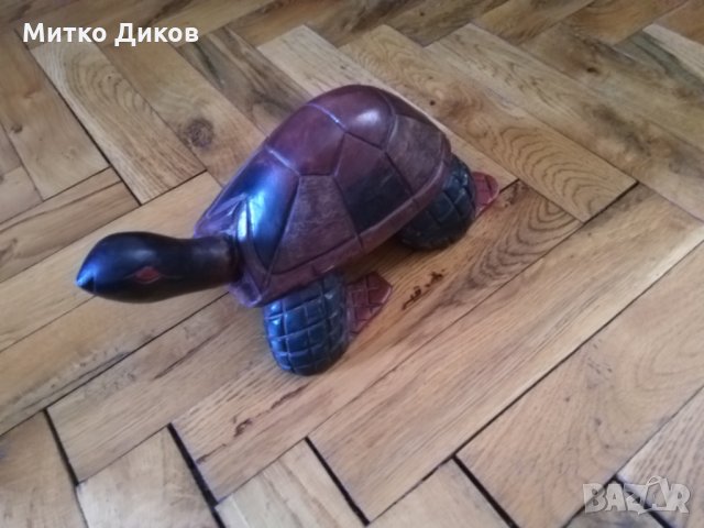 Дървена костенурка Н-110мм размер 230х110х145мм, снимка 1 - Декорация за дома - 26506459