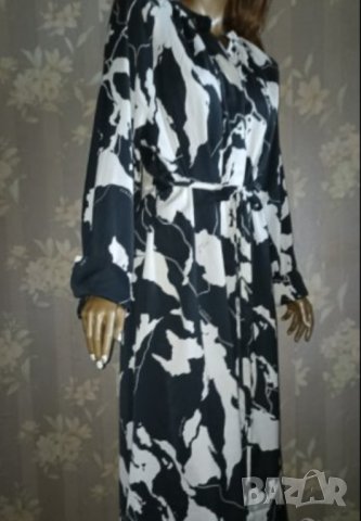 H&M - XL,XXL Чудесна дълга рокля в цвят екрю и черно