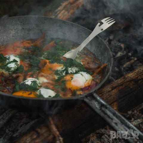 5-в-1 многофункционален комбиниран прибор от неръждаема стомана с лъжица и отварачка за бутилки, вил, снимка 5 - Къмпинг мебели - 52165549