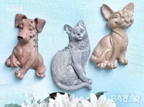 едри куче коте силиконов молд форма калъп фондан шоколад гипс