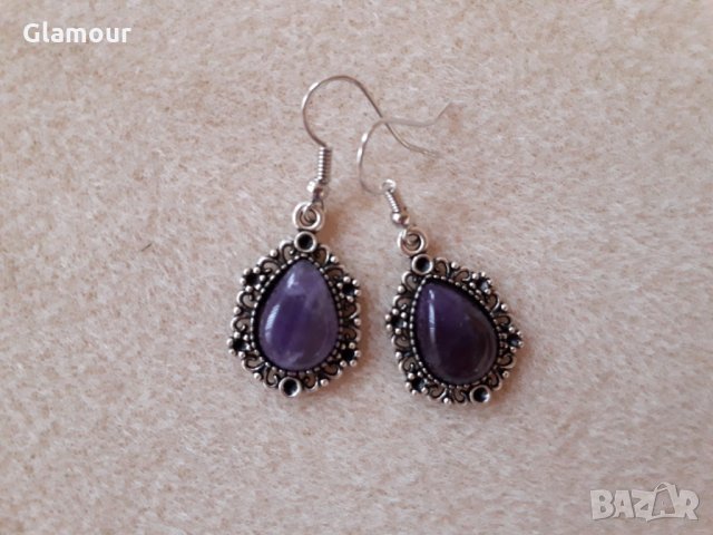 Обеци с аметист, снимка 1