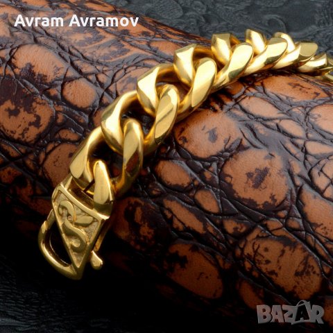 Масивна луксозна гривна от медицинска стомана с високо качество-80 грама !!!!!!, снимка 4 - Гривни - 28263758