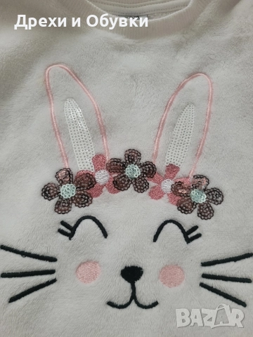 Детски дънки с пайети и блузка със зайче , снимка 12 - Детски панталони и дънки - 47633796