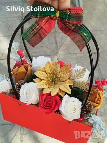 Коледни чанти със сапунени рози и коледна звезда в средата за разкош , снимка 4 - Коледни подаръци - 43250522