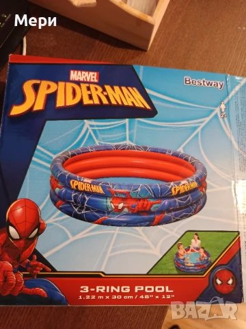 Детски многоцветен кръгъл надуваем басейн Spider-Man 