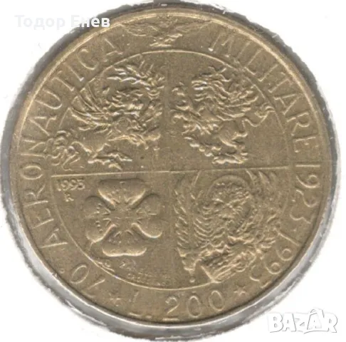 Italy-200 Lire-1993 R-KM#155-Military Aviation