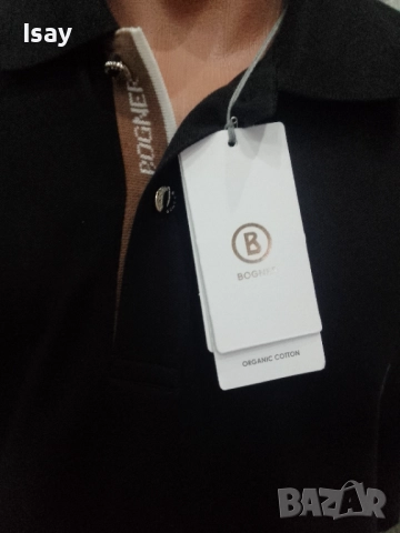 Мъжка тениска БОГНЕР в черен цвят , снимка 5 - Тениски - 52375529