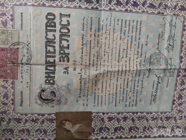 Продавам старо свидетелство Берковска гимназия 1923 г , снимка 2 - Други ценни предмети - 33352864