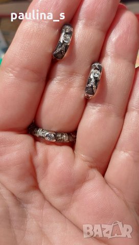 Японски дизайнерски комплект с емайл в змийски принт / сребро 925 