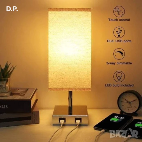 Нощна лампа с USB, снимка 2 - Настолни лампи - 51004702