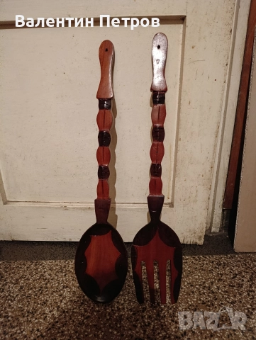 вилица и лъжица дърворезба