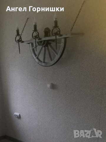 Лампа рафт-етажерща от колело на каруца, снимка 15 - Лампи за стена - 32540271