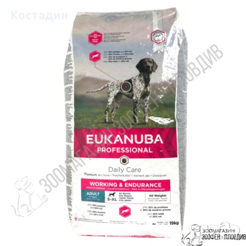 Eukanuba Working&Endurance 19кг - Храна за Кучета от Всички породи