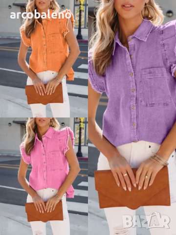 Модна дамска дънкова риза-яке, 3цвята 