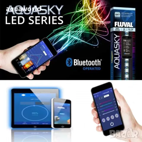 "ПРОМОЦИЯ" LED Осветление Fluval AquaSky LED 2.0 25W 83.5-106.5 см. Bluetooth, снимка 3 - Оборудване за аквариуми - 49238615