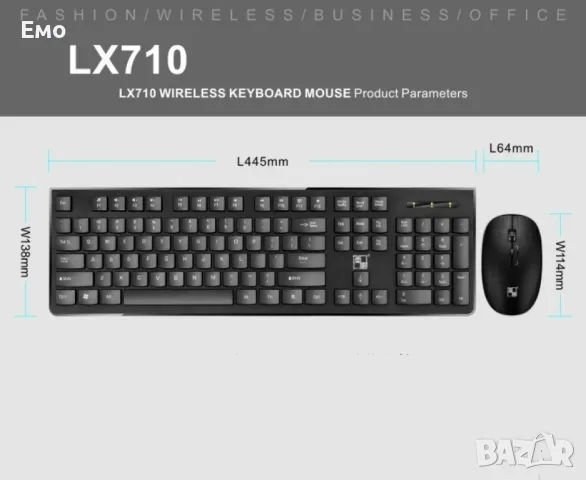 Бизнес безжични Wireless клавиатура и оптична мишка, съвместими с Windows KMT3, снимка 7 - Клавиатури и мишки - 47817572