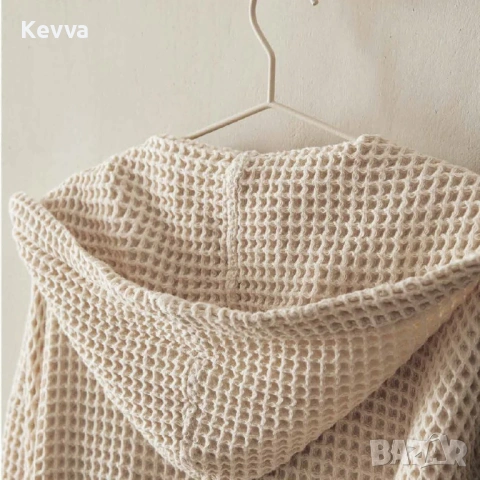 Халат за баня вафел 100 % памук, снимка 4 - Хавлиени кърпи - 52694592