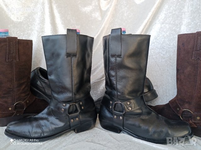 мото тиин боти, УНИСЕКС БОТУШИ черни, 42 - 43, BIKER BOOTS, рокер боти, чопър, хард