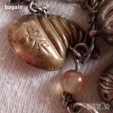 Старинна китайска броеница с амулети., снимка 6 - Антикварни и старинни предмети - 52590504