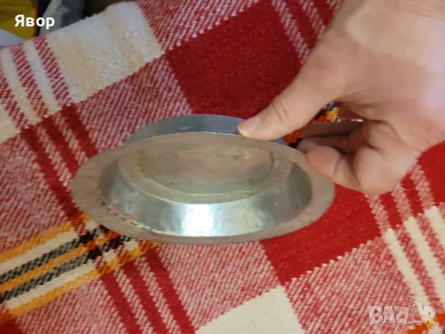 Бакърена чиния 22 см, снимка 4 - Антикварни и старинни предмети - 48500551