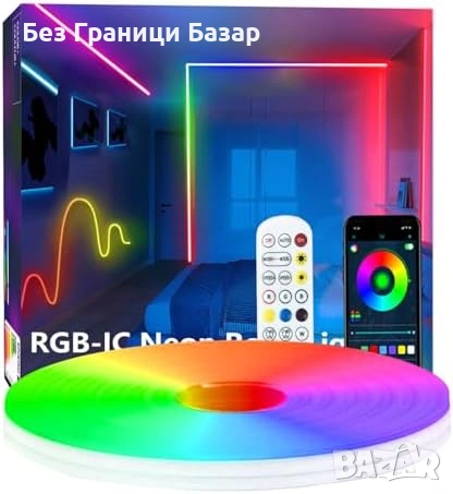 Нова Неонова LED въжена лента 3м RGBIC WS2811 музикален режим осветление