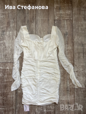 Нова етикет парти коктейлна официална бяла еластична рокля тип корсет , снимка 3 - Рокли - 37464869