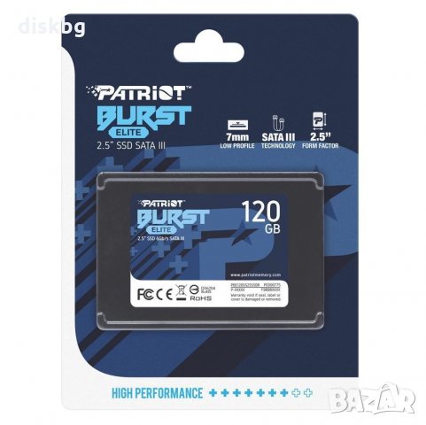 SSD 120GB Patriot Burst Elite 2.5" SATA3, 6Gb/s - нов твърд диск, запечатан