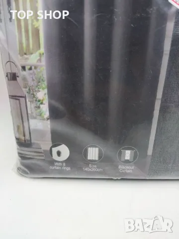 Перде 140 х 260 см сив цвят текстил Blackout, снимка 5 - Пердета и завеси - 48925491
