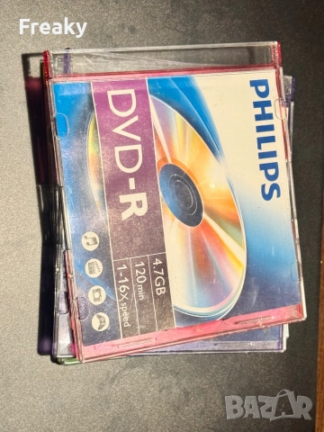 Philips dvd r 4,7GB Празни двд с кутийка 
