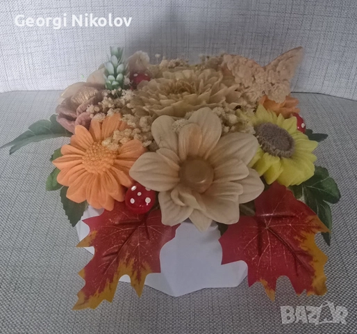 Кашпи със сапунени цветя, снимка 6 - Изкуствени цветя - 52663604