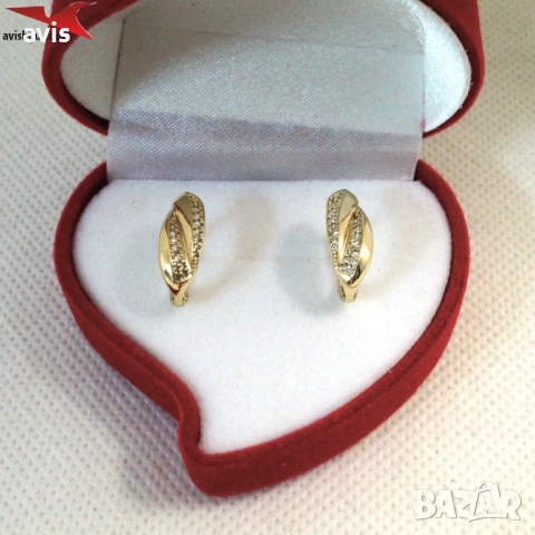 Обеци с 14К златно покритие 2141853
