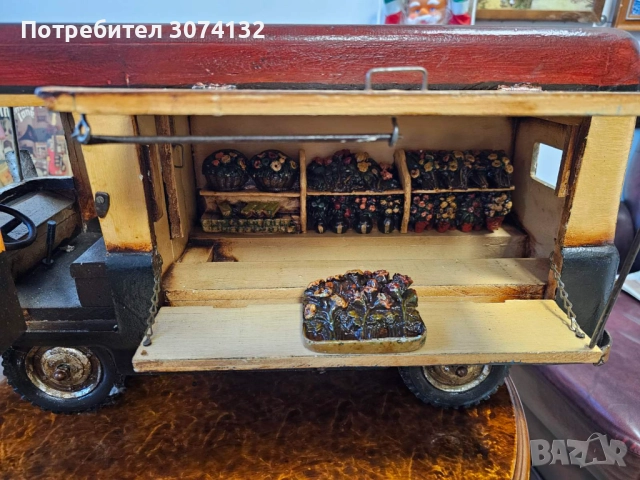 Уникално ръчно изработено и рисувано камионче за цветя, снимка 7 - Декорация за дома - 52945186