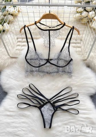 Комплект Двуцветен дантелен нежен на допир /м. л