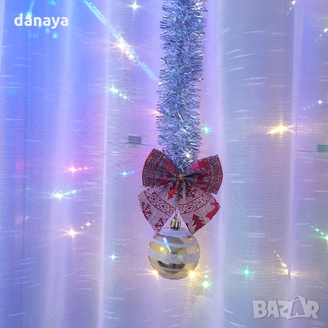 2551 Комплект ленени панделки за коледна украса, 4 броя, снимка 4 - Декорация за дома - 35023939