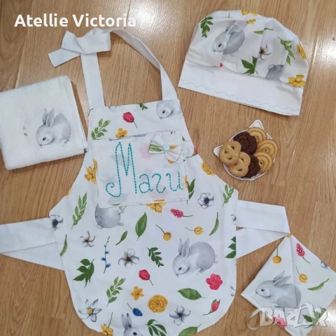 Комплект престилка и шапка, снимка 7 - Други - 51940773