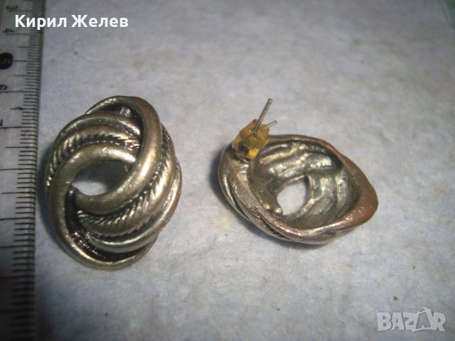 СТАРИ ПОСРЕБРЕНИ ЛАКИРАНИ РЕТРО - ВИНТИДЖ АРТ ДЕКО СТИЛ ОБЕЦИ 29491, снимка 2 - Обеци - 37787207