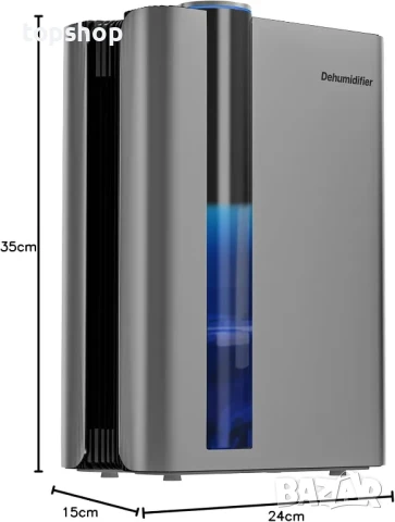 НОВ влагоуловител CT15 2500ml с автоматично изключване, 7 цвята LED, тих режим, дренажен маркуч, снимка 4 - Влагоабсорбатори и влагоуловители - 50501190