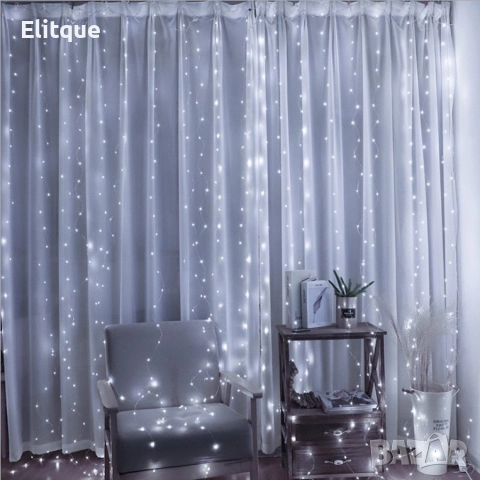 Коледни лампички с 300Led лампи 3 метра на 3 метра, снимка 8 - Лед осветление - 52800095